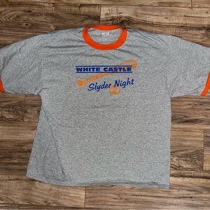 Vintage White Castle Gray and Orange Men's Ringer Shirt